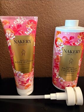 Nakery Beauty Cabana Sunset Pink SkinToning Body Butter and body/face/hair wash